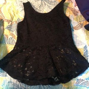 Peplum black top